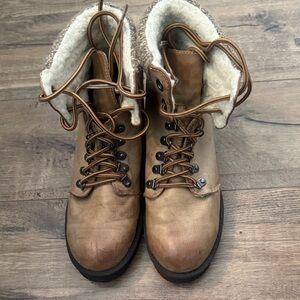 MIA Brown Lace-Up Combat Boots